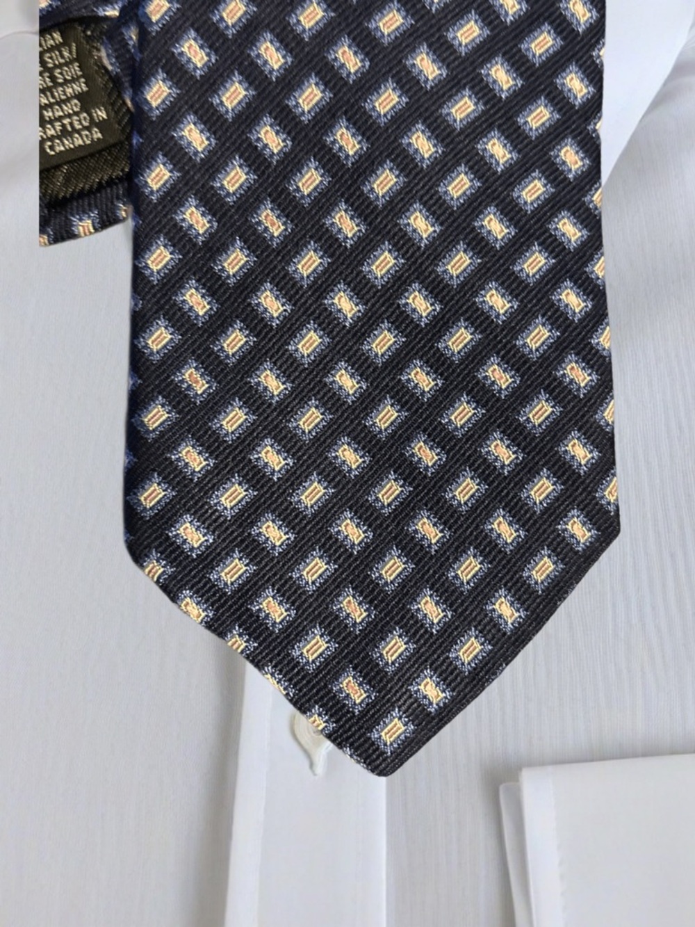 DION Classic Navy Geometric Men’s Tie